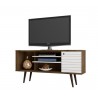 Liberty 53.14" Mid Century - Modern TV Stand (Rustic Brown and White) - Front