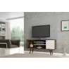 Liberty 53.14" Mid Century - Modern TV Stand (Rustic Brown and White) - Front - Liberty 53.14" Mid Century - Modern TV Stand (Rustic Brown and White) - Front