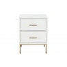 Alpine Furniture Madelyn Nightstand in White - Front View