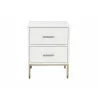 Alpine Furniture Madelyn Nightstand in White - Front View - Alpine Furniture Madelyn Nightstand in White - Front View