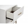 Alpine Furniture Madelyn Nightstand in White - Drawer Close-up