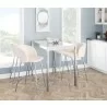 Fran 26" Contemporary Fixed-Height Counter Stool in Gold Metal and Black Faux Leather by LumiSource - Set of 2 - Fran 26" Contemporary Fixed-Height Counter Stool in Gold Metal and Black Faux Leather by LumiSource - Set of 2