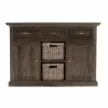 Nova Solo Halifax Mindi Wood Buffet with 2 Kubu Rattan Baskets - Front Angle - Nova Solo Halifax Mindi Wood Buffet with 2 Kubu Rattan Baskets - Front Angle
