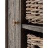 Nova Solo Halifax Mindi Wood Buffet with 2 Kubu Rattan Baskets - Closeup View