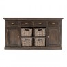 Nova Solo Halifax Mindi Wood Buffet with 4 Basket Set - Front Angle