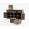 Nova Solo Halifax Mindi Wood Buffet with 4 Basket Set - Front Side Opened Angle - Nova Solo Halifax Mindi Wood Buffet with 4 Basket Set - Front Side Opened Angle