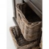 Nova Solo Halifax Mindi Wood Buffet with 4 Basket Set - Closeup Side View