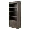 Nova Solo Halifax Mindi Wood Bookcase - Front Side Angle - Nova Solo Halifax Mindi Wood Bookcase - Front Side Angle