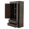 NovaSolo Halifax Mindi Wood Wardrobe - Front Side Opened Angle