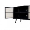 NovaSolo Nordic Smooth Boat Wood & Iron TV Dresser - 4 Doors - Side Opened Angle
