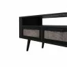 NovaSolo Nordic Smooth Boat Wood & Iron TV Dresser - 3 Drawers - Closeup Angle - NovaSolo Nordic Smooth Boat Wood & Iron TV Dresser - 3 Drawers - Closeup Angle