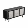Nova Solo Nordic Mindi Smooth Boat Wood & Iron TV Dresser - 3 Doors - Front Side Angle - Nova Solo Nordic Mindi Smooth Boat Wood & Iron TV Dresser - 3 Doors - Front Side Angle