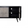 Nova Solo Nordic Mindi Smooth Boat Wood & Iron TV Dresser - 3 Doors - Closeup Angle