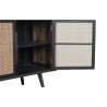 Nova Solo Nordic Rattan TV Dresser - 4 Doors - Closeup Opened Angle