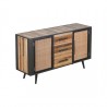 NovaSolo Nordic Rattan Buffet - 2 Doors 3 Drawers - Front Side Angle