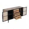 NovaSolo Nordic Rattan Buffet - 2 Doors 3 Drawers - Front Side Opened Angle