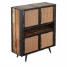 NovaSolo Nordic Rattan Boat Wood & Iron Buffet - 4 Doors