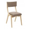 European Beechwood Wood Dining Chair - Grey - Front