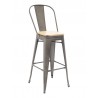 Industrial Barstool - Antique Bronze - White Seat Plate