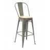 Industrial Barstool - Antique Bronze - White Seat Plate - Industrial Barstool - Antique Bronze - White Seat Plate