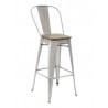 Industrial Barstool - Clearcoat & Solid Colors - Brown Seat Plate