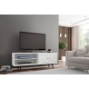 Liberty 62.99" Mid Century - Modern TV Stand with 3 Shelves and 2 Doors with Solid Wood Legs