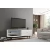Liberty 62.99" Mid Century - Modern TV Stand with 3 Shelves and 2 Doors with Solid Wood Legs - Liberty 62.99" Mid Century - Modern TV Stand with 3 Shelves and 2 Doors with Solid Wood Legs