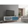 Liberty 62.99" Mid Century - Modern TV Stand (White and Aqua Blue) - Back - Liberty 62.99" Mid Century - Modern TV Stand (White and Aqua Blue) - Back