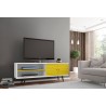 Liberty 62.99" Mid Century - Modern TV Stand (White and Yellow)