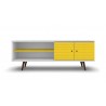 Liberty 62.99" Mid Century - Modern TV Stand (White and Yellow) - Opened