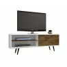 Liberty 62.99" Mid Century - Modern TV Stand (White and Rustic Brown) - White BG - Liberty 62.99" Mid Century - Modern TV Stand (White and Rustic Brown) - White BG