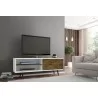 Liberty 62.99" Mid Century - Modern TV Stand (White and Rustic Brown) - White BG - Liberty 62.99" Mid Century - Modern TV Stand (White and Rustic Brown) - White BG