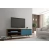 Liberty 62.99" Mid Century - Modern TV Stand (Rustic Brown and Aqua Blue) - Liberty 62.99" Mid Century - Modern TV Stand (Rustic Brown and Aqua Blue)