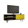 Liberty 62.99" Mid Century - Modern TV Stand (Rustic Brown and Yellow) - White BG - Liberty 62.99" Mid Century - Modern TV Stand (Rustic Brown and Yellow) - White BG