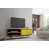 Liberty 62.99" Mid Century - Modern TV Stand (Rustic Brown and Yellow) - Front - Liberty 62.99" Mid Century - Modern TV Stand (Rustic Brown and Yellow) - Front