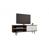 Liberty 62.99" Mid Century - Modern TV Stand (Rustic Brown and White) - White BG