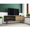 Liberty 62.99" Mid Century - Modern TV Stand - Rustic Brown and 3D Brown Prints - Lifestyle