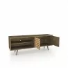 Liberty 62.99" Mid Century - Modern TV Stand - Rustic Brown and 3D Brown Prints - Drawers Opened - Liberty 62.99" Mid Century - Modern TV Stand - Rustic Brown and 3D Brown Prints - Drawers Opened