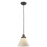 Glass Pendant With 10 Feet Cord - Black/Brushed Brass - Matte White Cased Glass