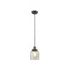 Glass Pendant With 10 Feet Cord - Brushed Brass - Clear  Glass