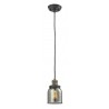 Glass Pendant With 10 Feet Cord - Black/brushed Brass - Smoked Glass