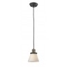 Glass Pendant With 10 Feet Cord - Black/Brushed Brass - Matte White Cased Glass