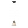 Glass Pendant With 10 Feet Cord - Brushed Brass - Matte White Cased Glass