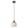 Glass Pendant With 10 Feet Cord - Black/Brushed Brass - Matte White Cased Glass