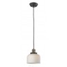 Glass Pendant With 10 Feet Cord - Brushed Brass - Matte White Cased Glass