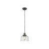 Glass Pendant With 10 Feet Cord - Black/Brushed Brass - Clear Glass