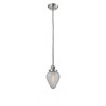 Glass Pendant With 10 Feet Cord - Polished Nickel - CLEAR CRACKEL GLASS