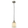 Glass Pendant With 10 Feet Cord - Satin Brushed Nickel - MATTE WHITE CASED GLASS