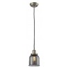 Glass Pendant With 10 Feet Cord - Satin Brushed Nickel - SMOKED  GLASS