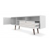 Liberty 70.86" Mid Century - Modern TV Stand (White) - Drawers Opened